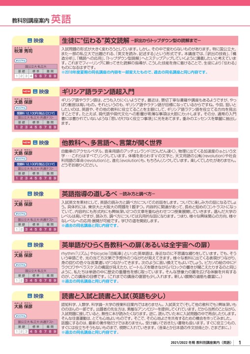 駿台教育探究セミナー 英文解釈／英作文の指導-2021年度の入試問題を解く！ 2021冬期_教育探究セミナー_英語講座案内｜駿台教育研究所